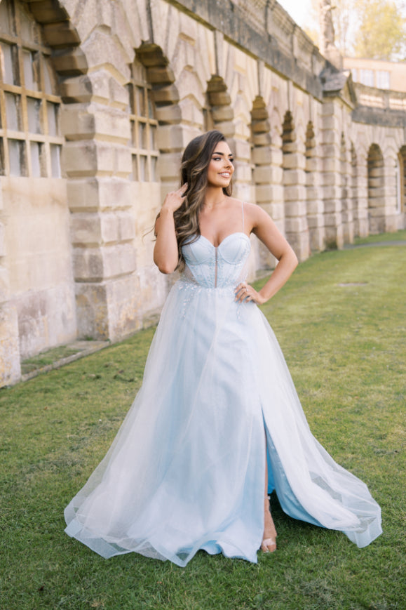 Tulle Ice Blue Prom