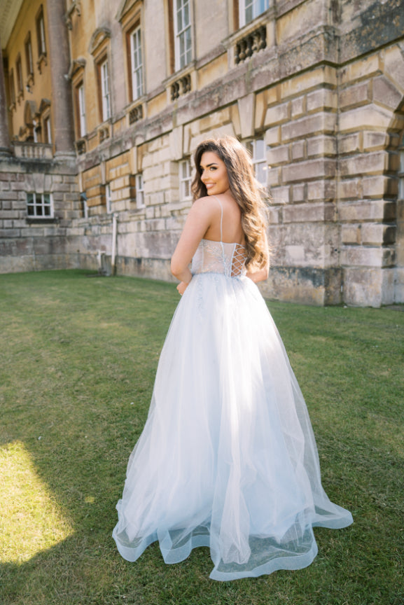 Tulle Ice Blue Prom