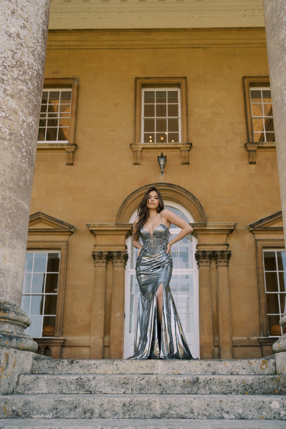 Metallic Prom Dress