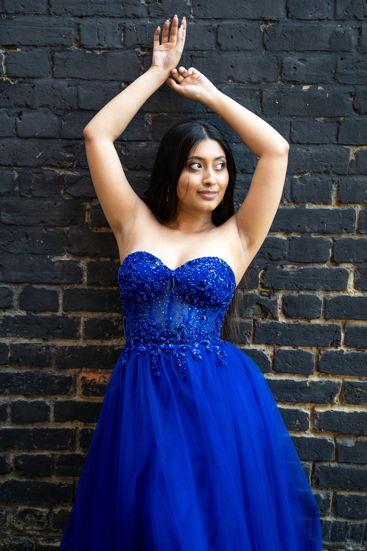sapphire blue prom dress Royal Blue Glitter Sequins Mermaid Sparkly Prom Dresses with Slit Sheath Formal Dress ARD2958 main image 1